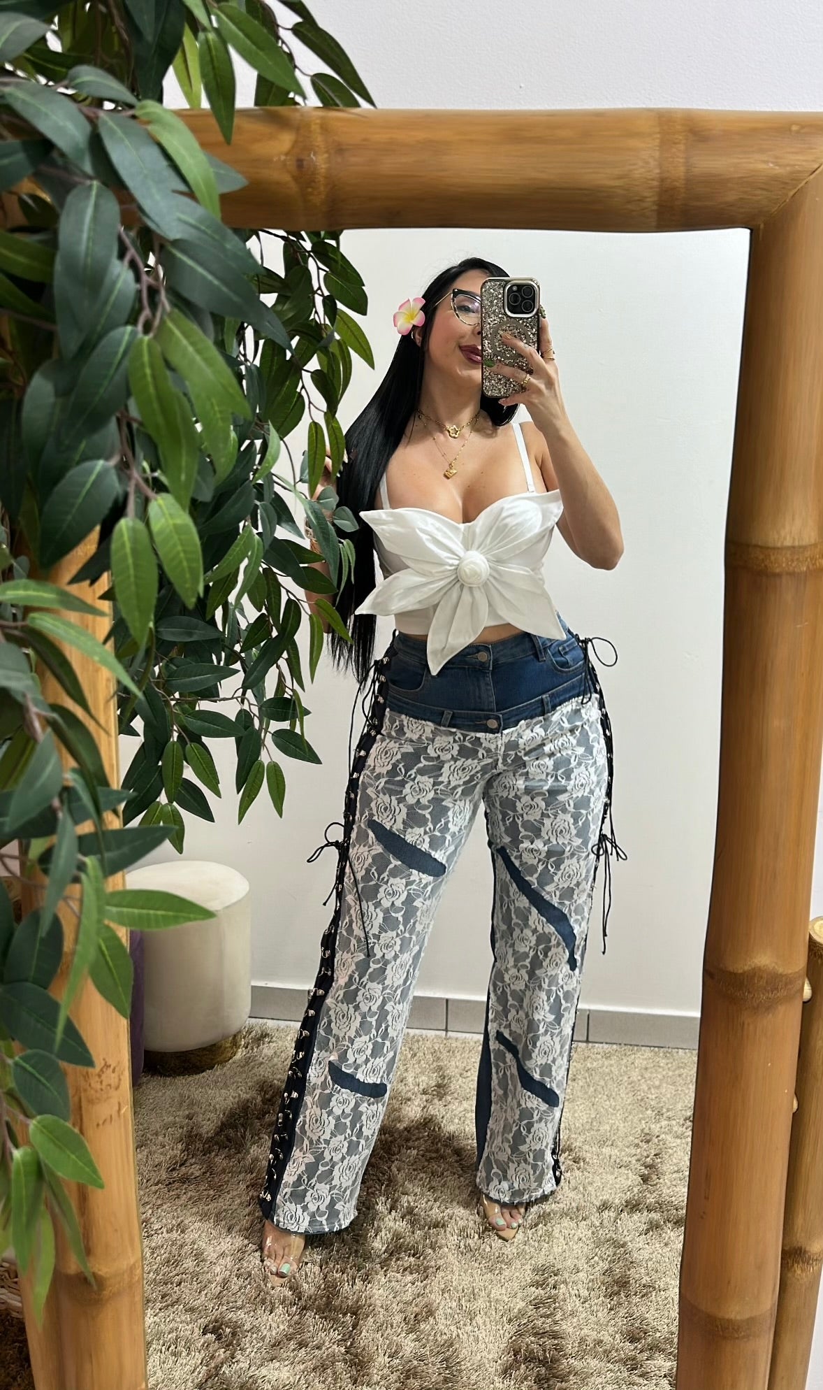 EL CLúB Lace denim