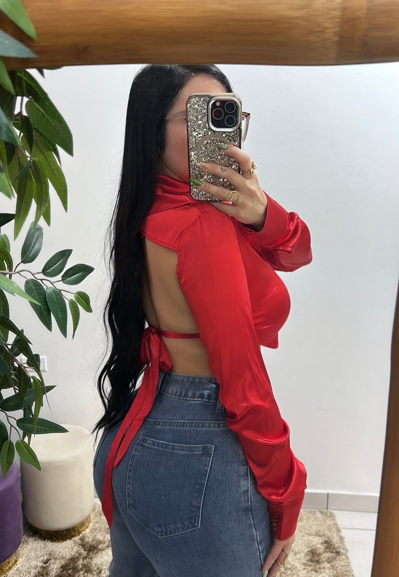 Red Crop top