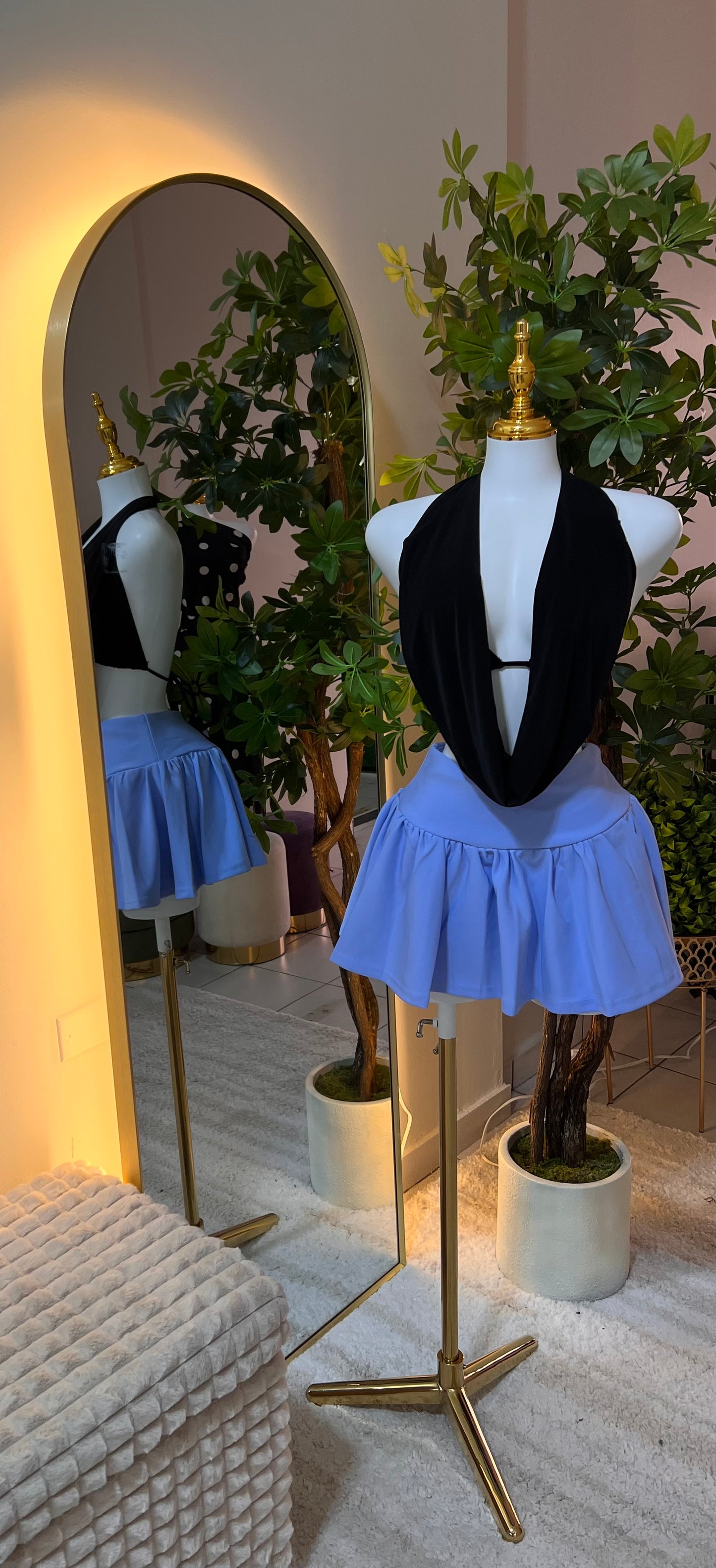 Spandex Sky Blue Skort