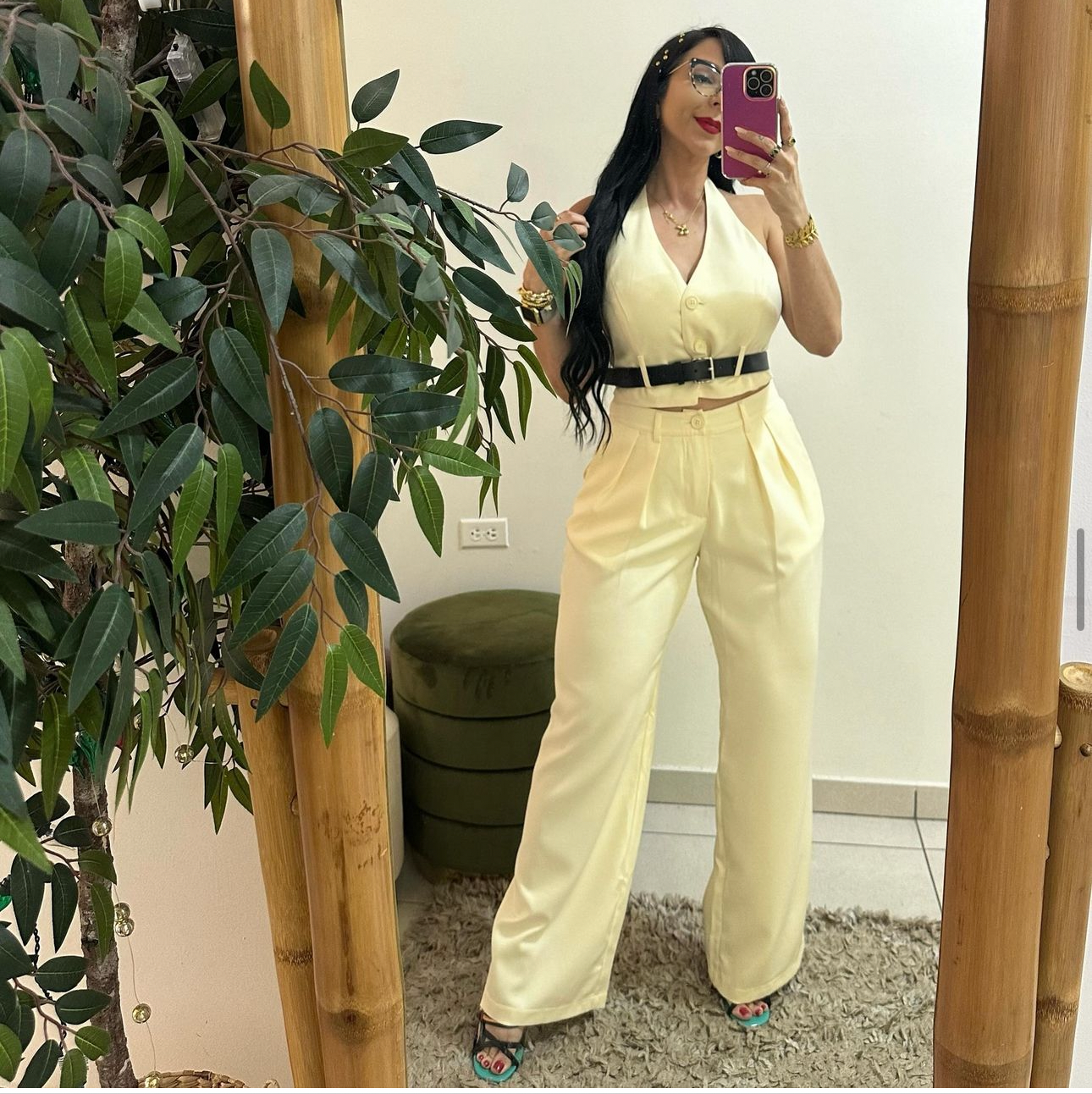 Baige set with belt