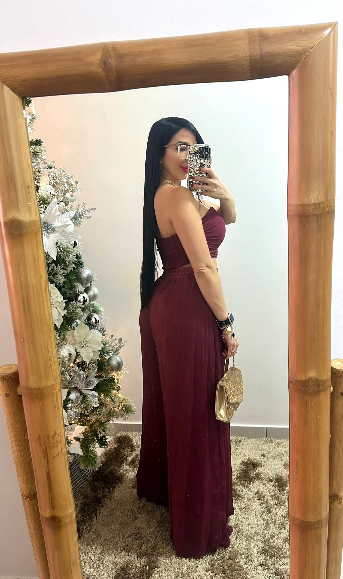 Burgundy Palazzo Set