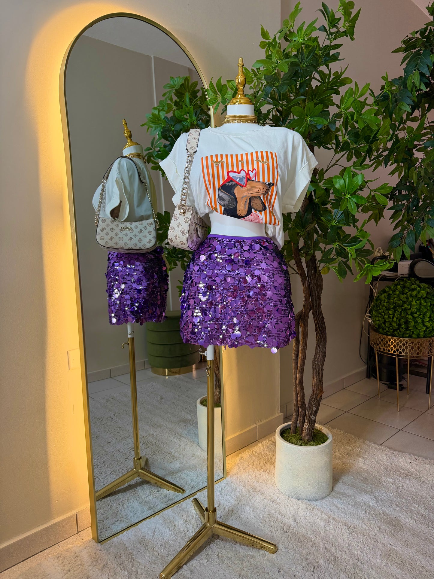Purple Sequin Party Skirt