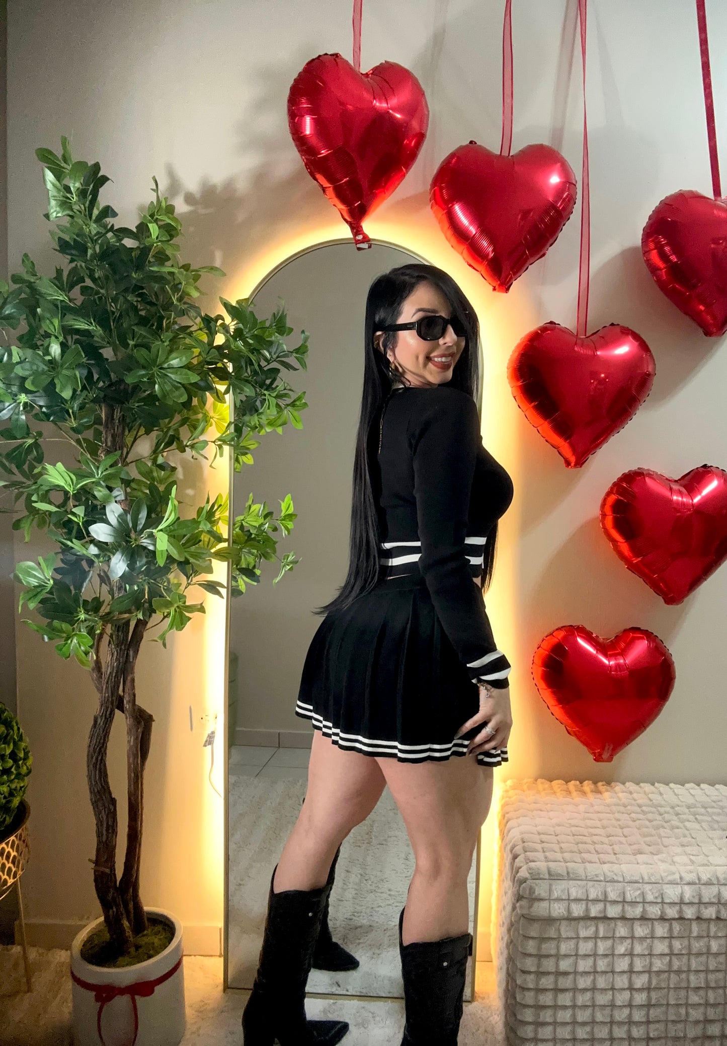 Black Skort set