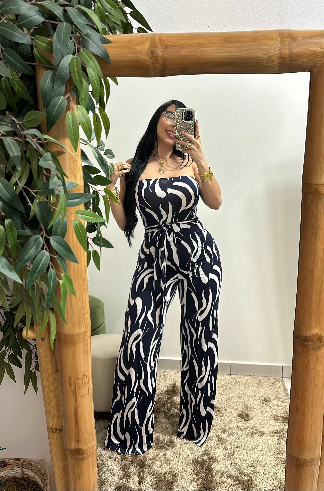 Navy & White Jumpsuit