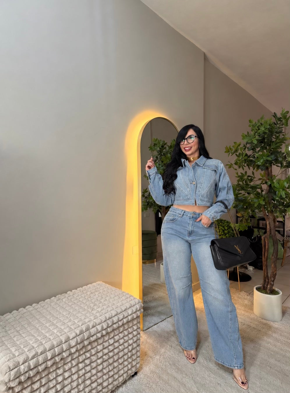 Barrel light blue demin set