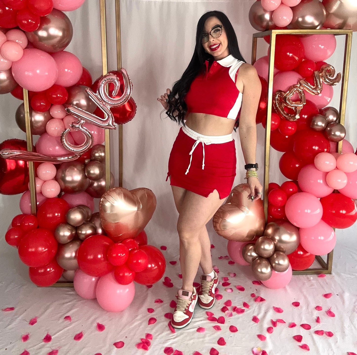 Red Skort Set