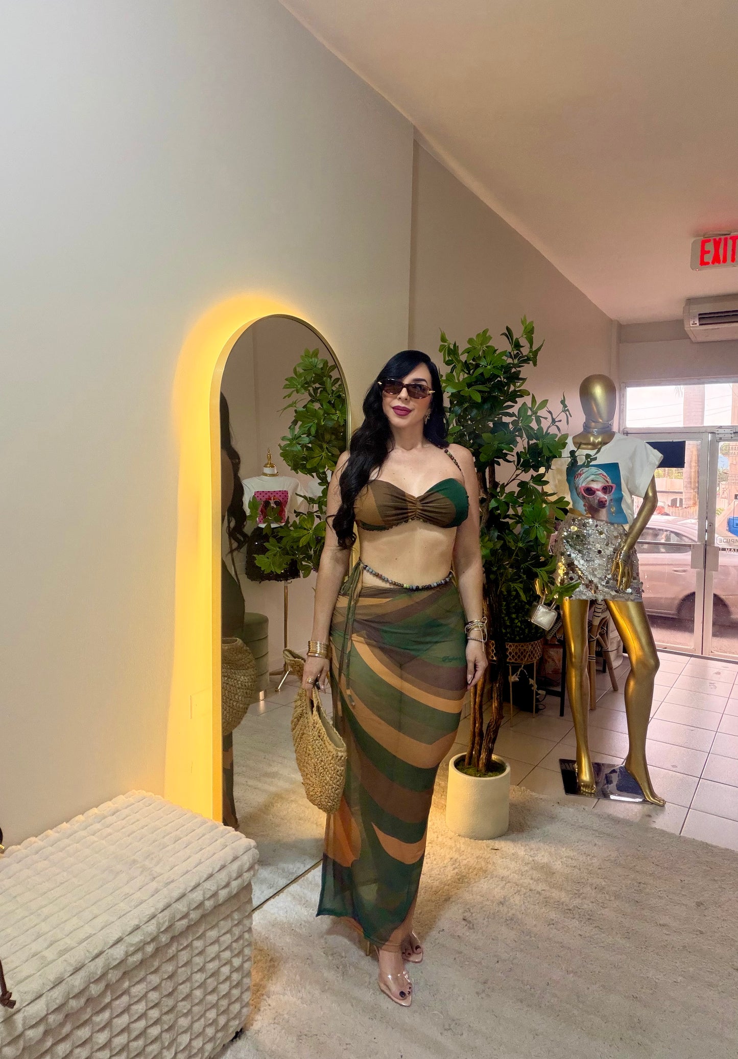 Green & Chocolate Cover Up Set