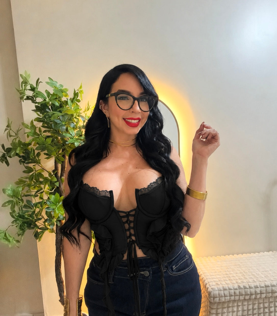 Ruffles BLACK top