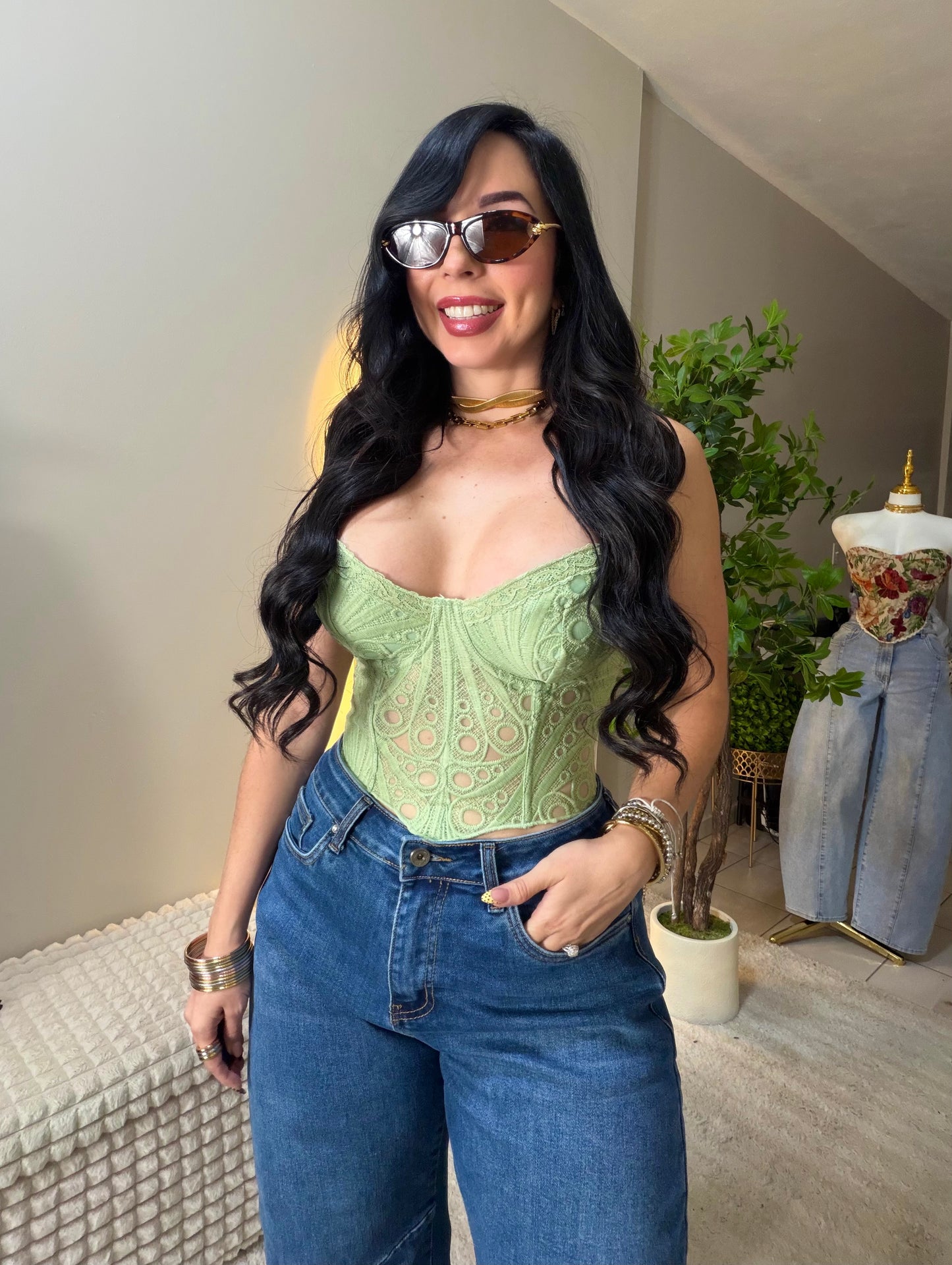 Lace Sage Corset