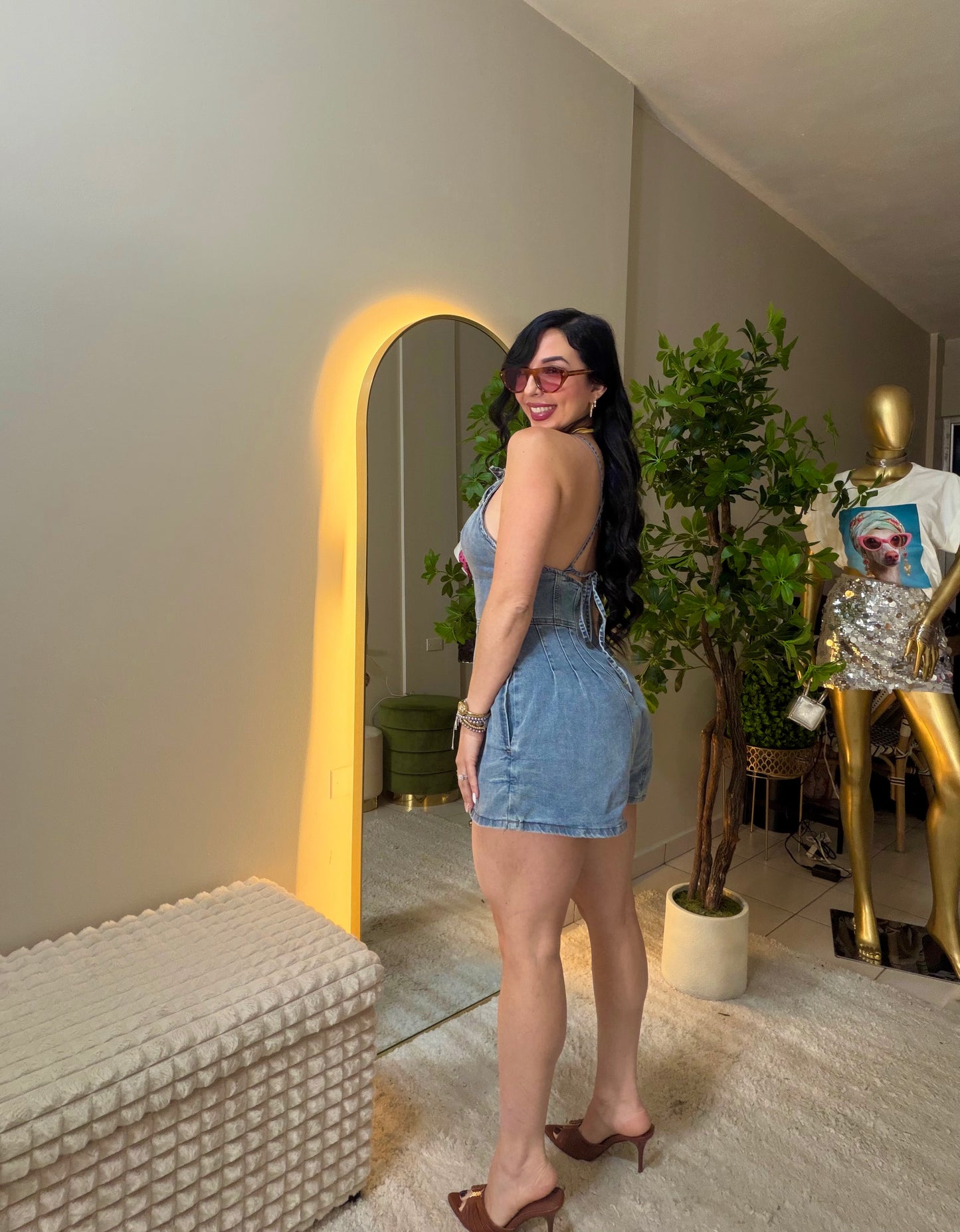 Denim Romper