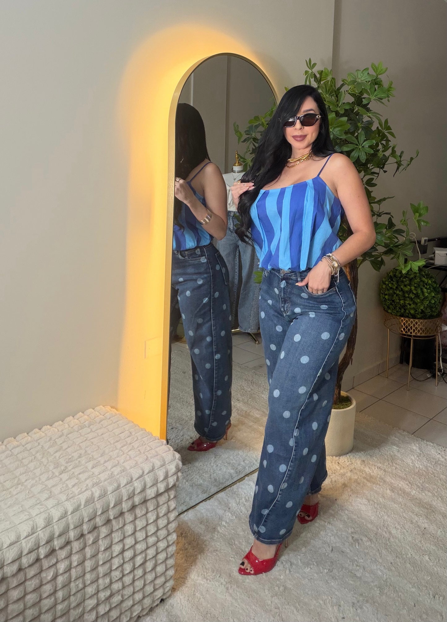 Polka Dots Barrel Jean