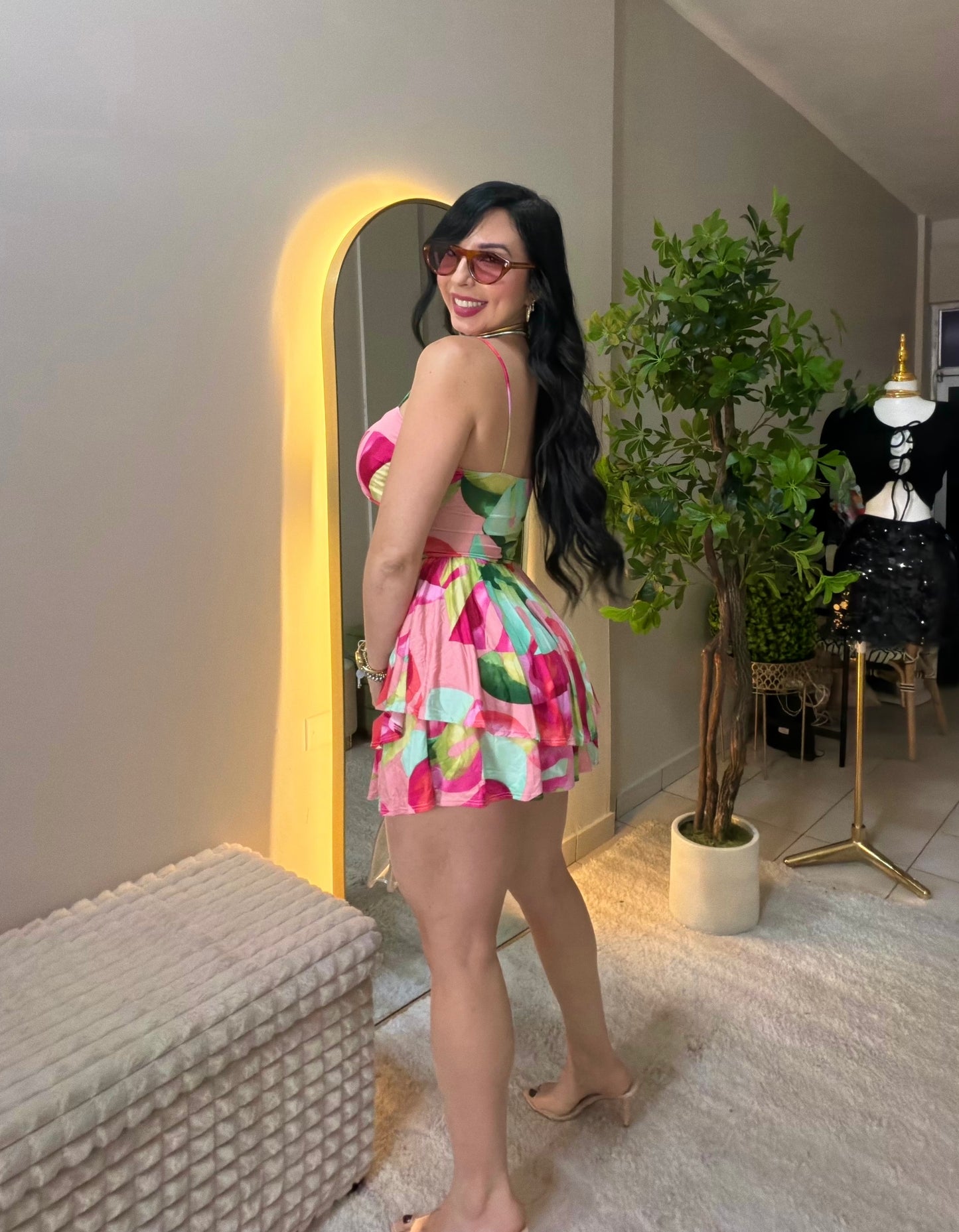 Multicolor Romper Dress