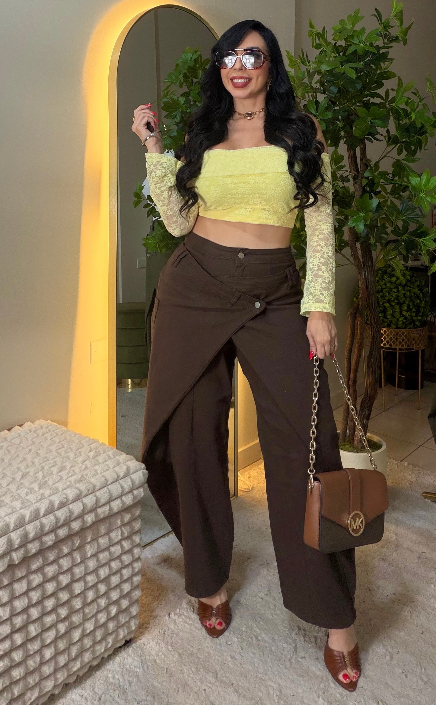 Butter Yellow Off Shoulder Lace Top