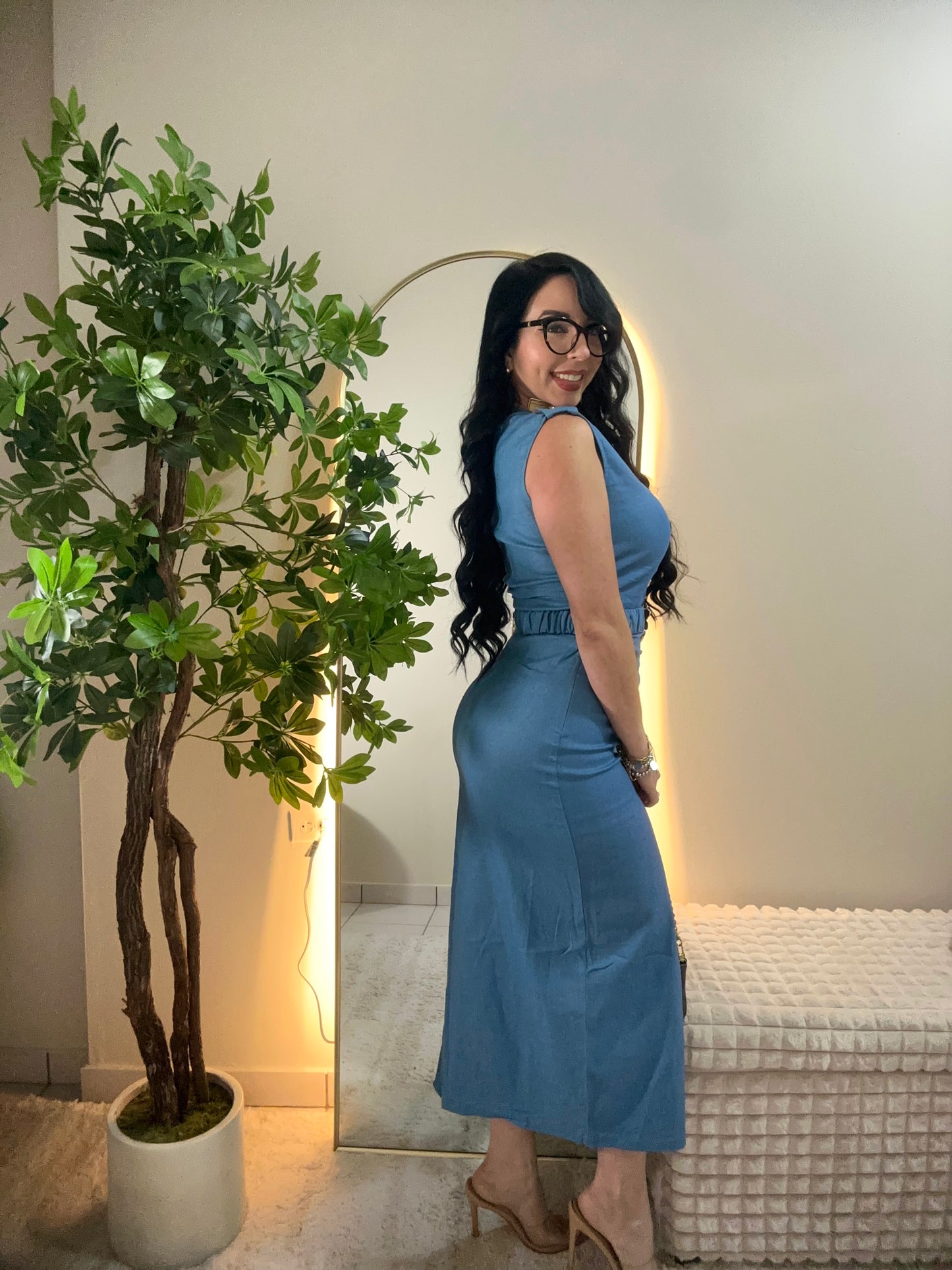 Midi Denim Dress (incluye la correa )