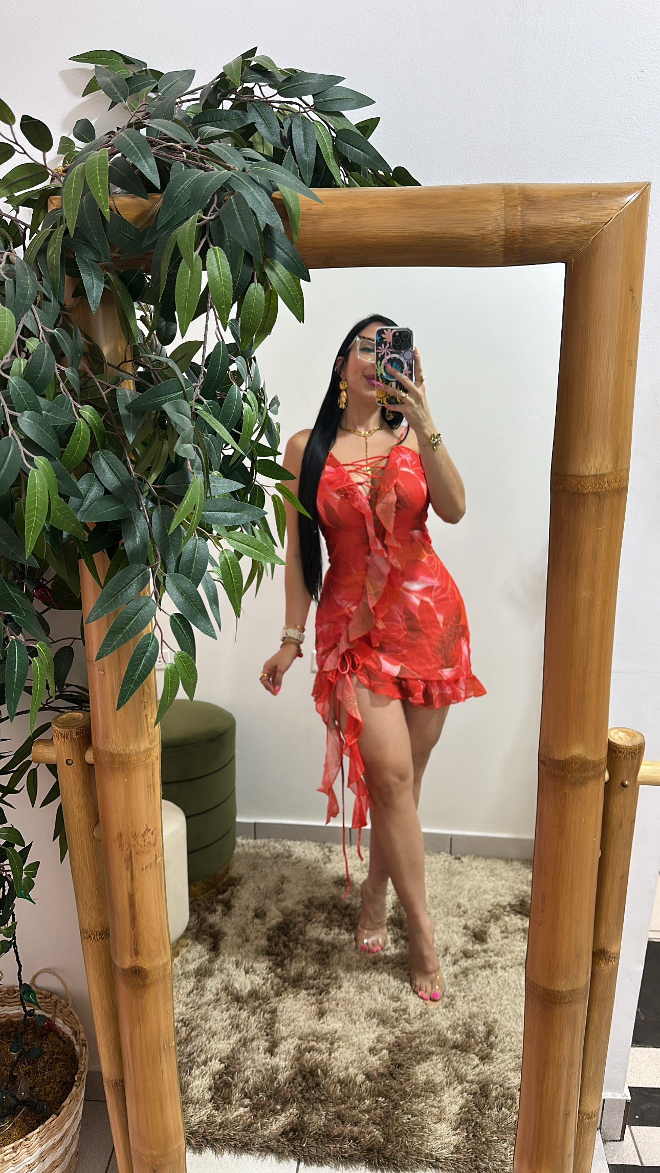 Marble Red Dress