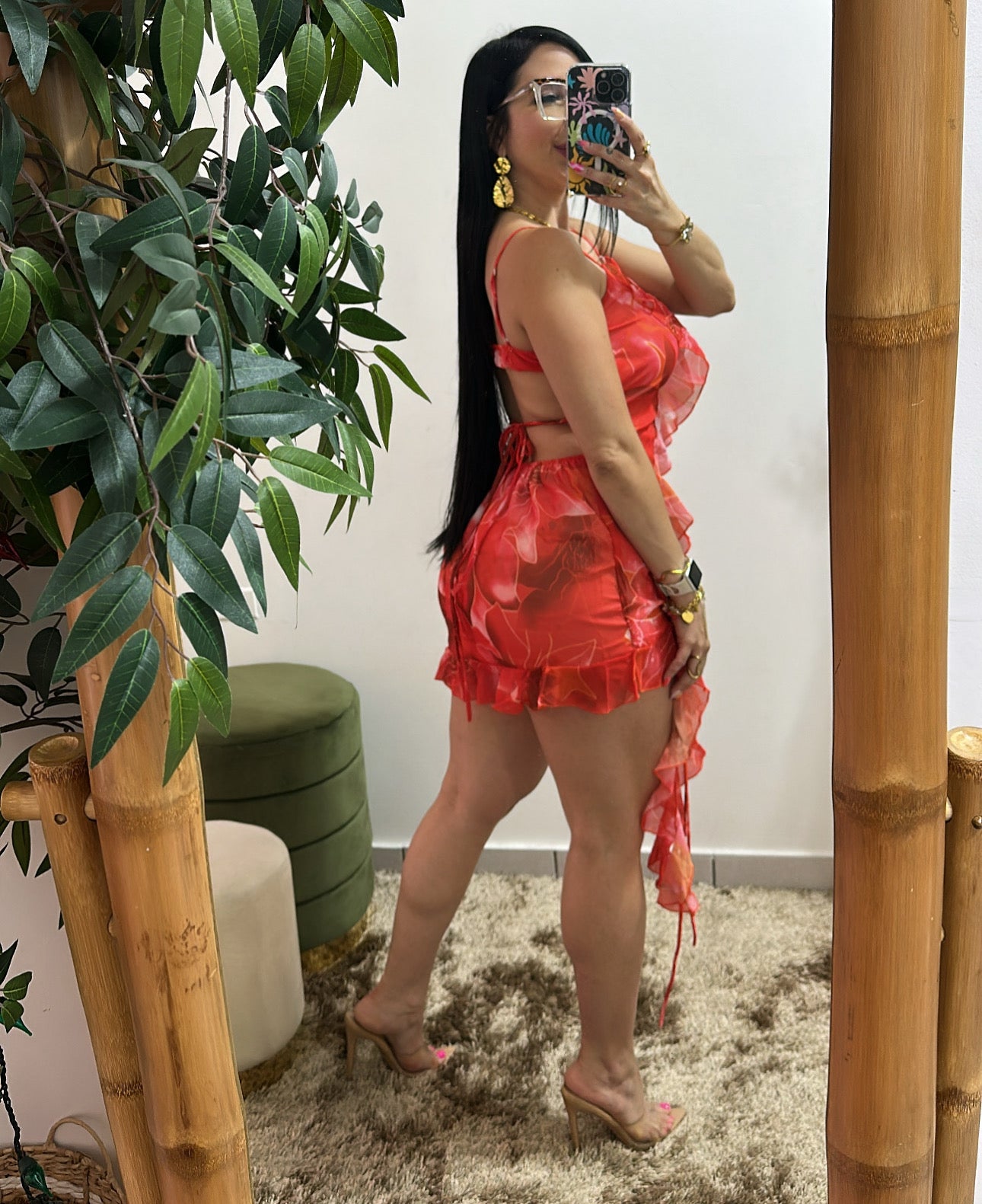Marble Red Dress
