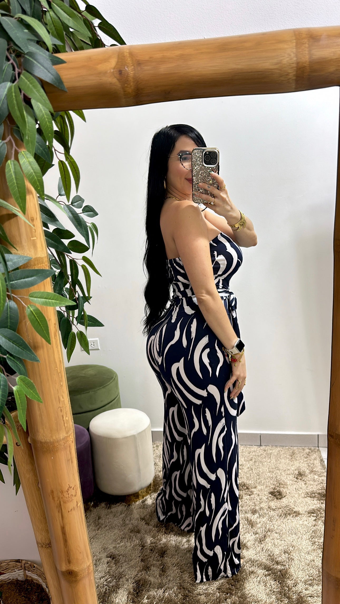 Navy & White Jumpsuit