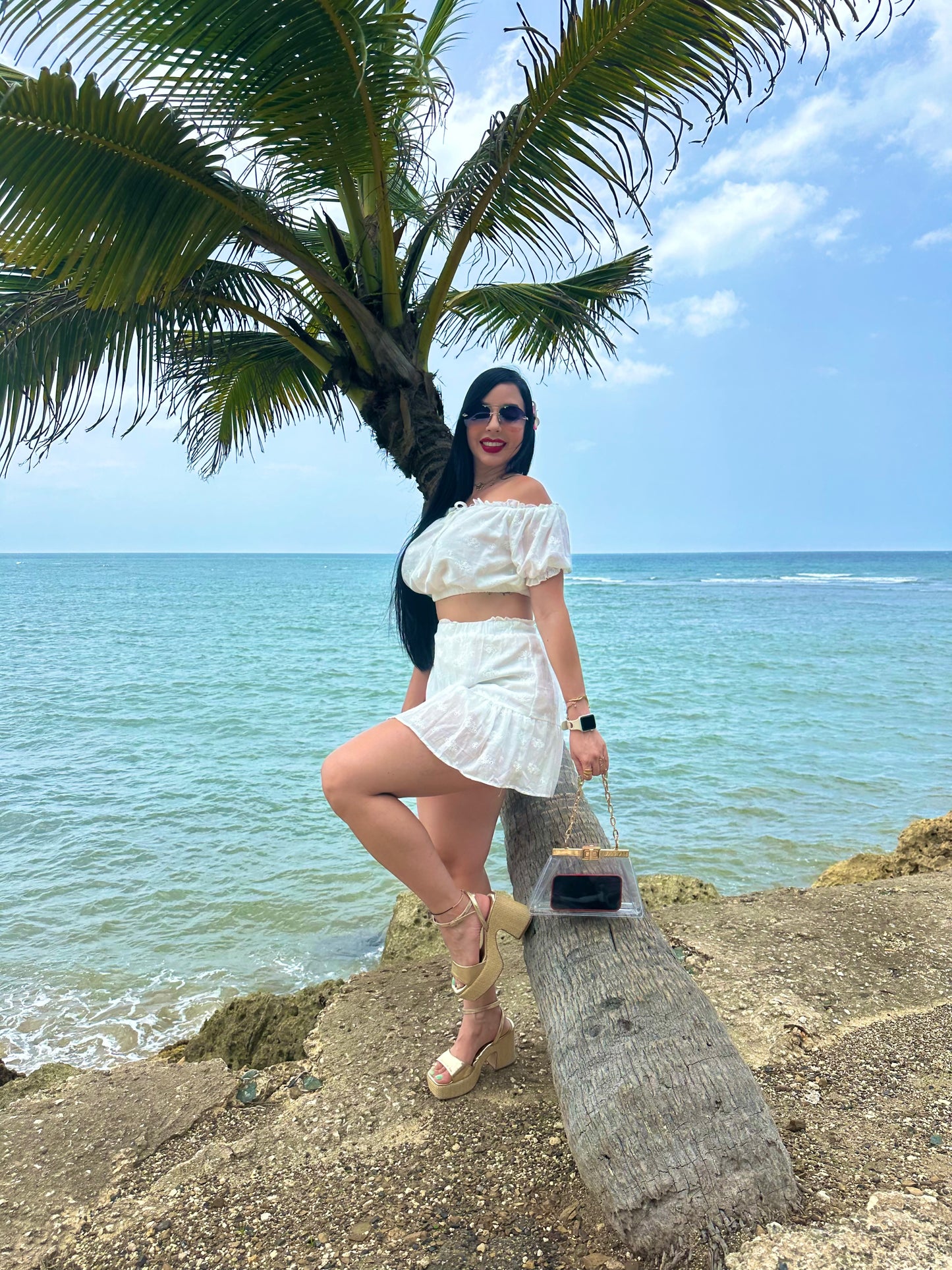 Eyelet Skort Set
