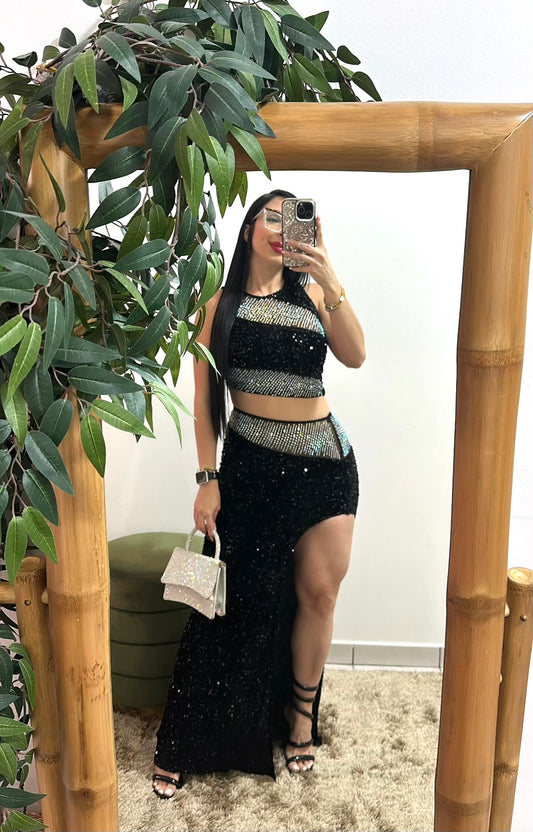 Glitter black set