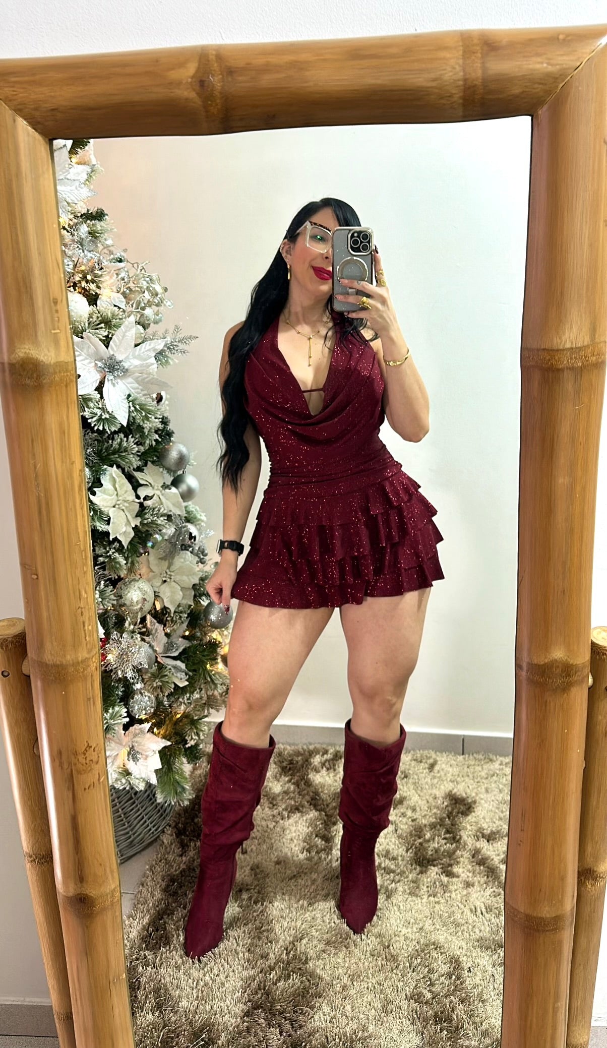 Burgundy Romper Drees