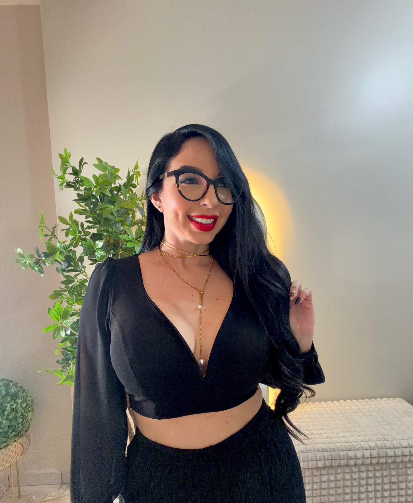 Italian Black Crop Top