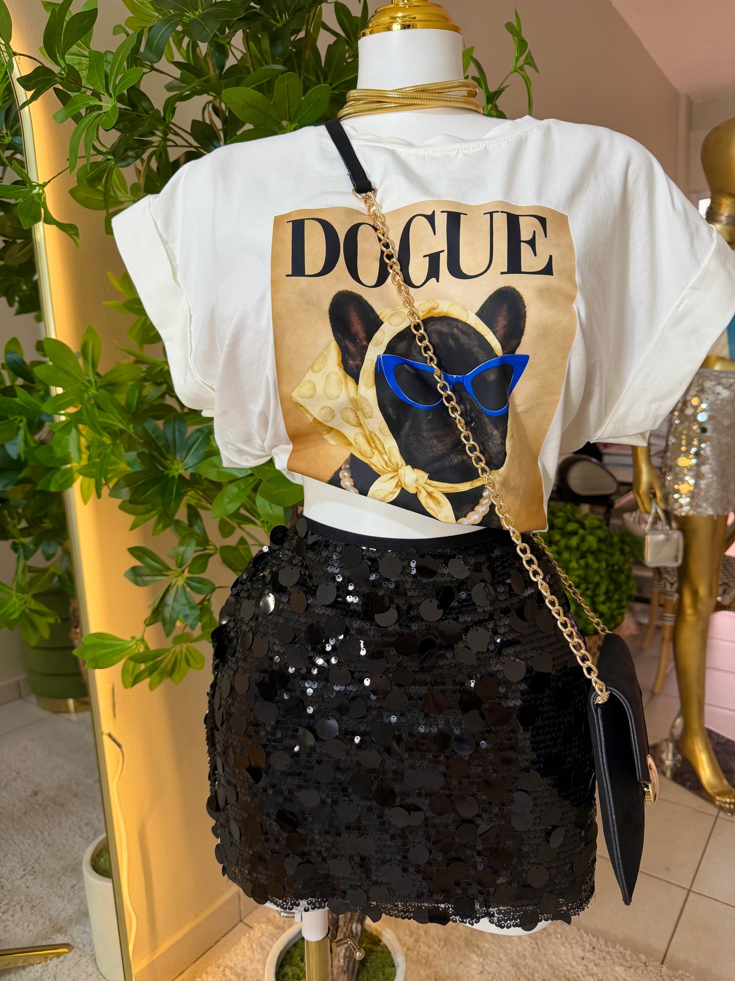 Black Sequin Party Skirt