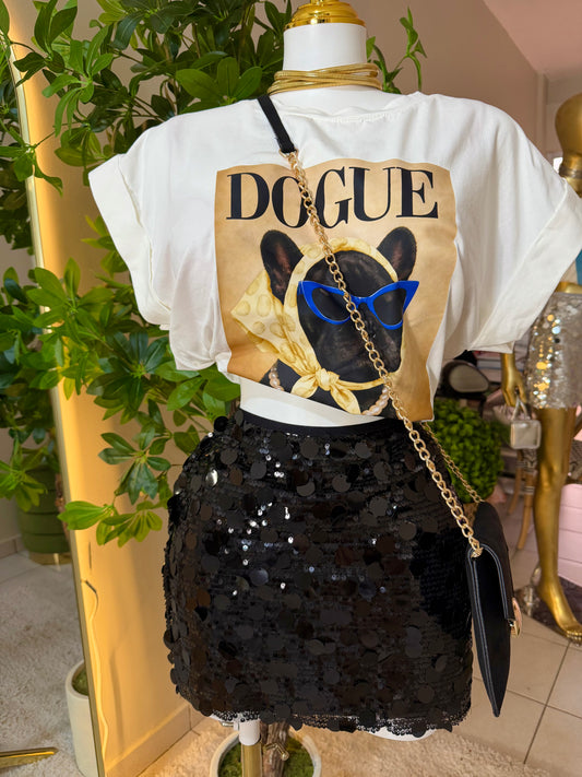 Black Sequin Party Skirt