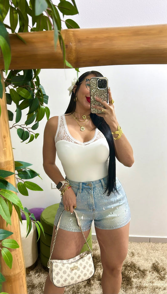 Lace White Bodysuit