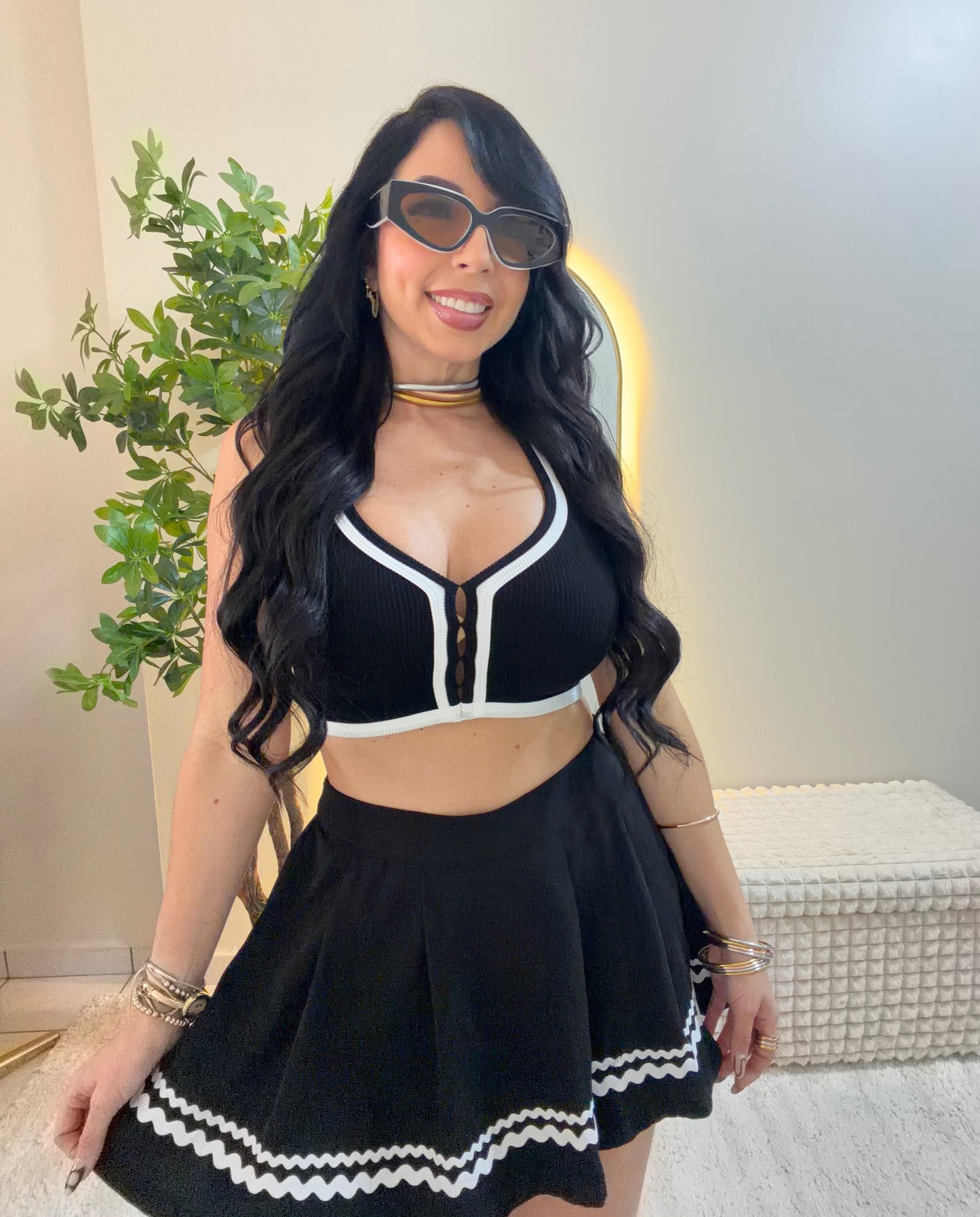 Black Basic Crop Tops