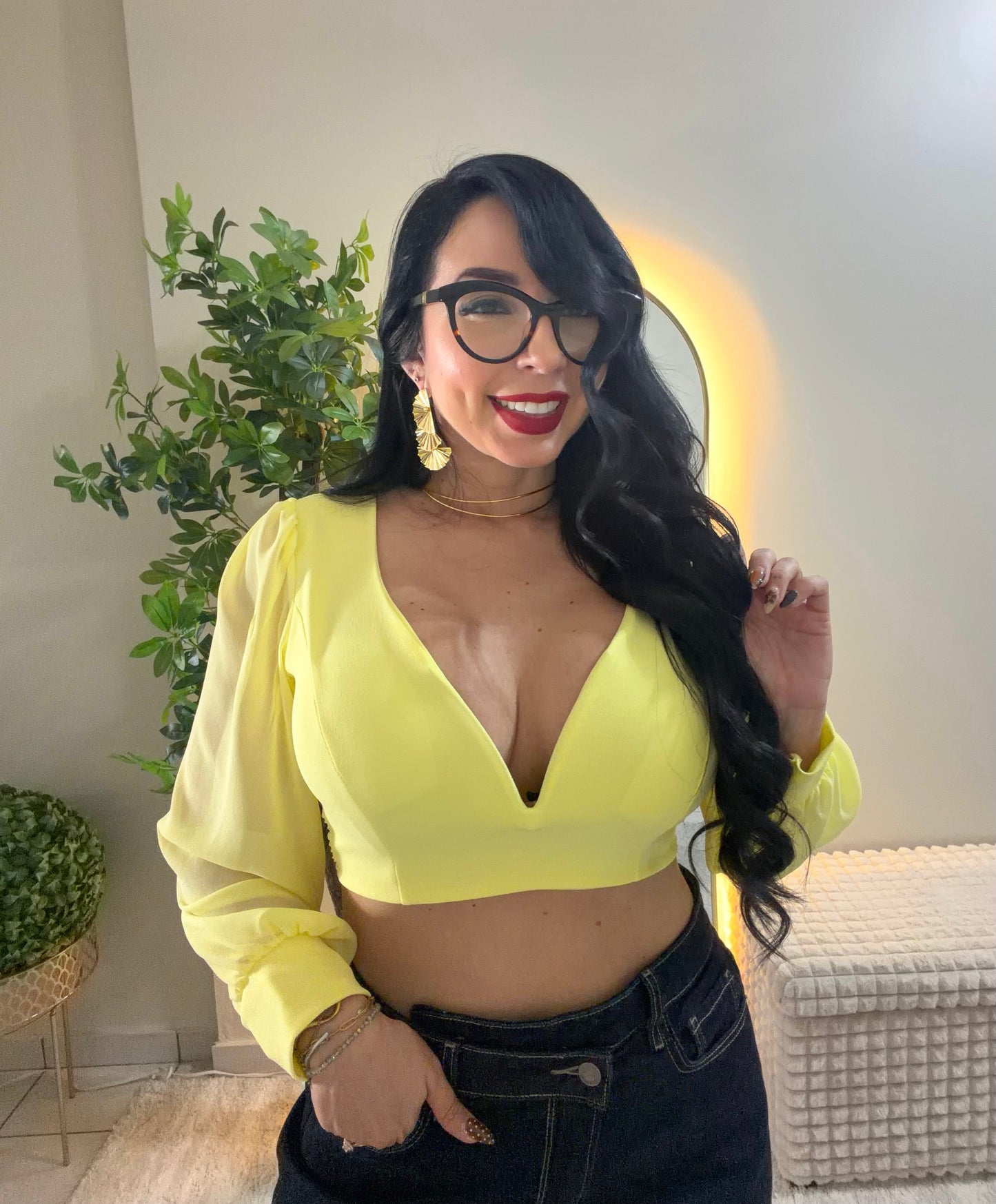 Butter Yellow ITALIAN Crop Top