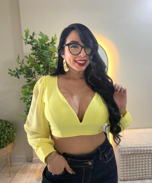 Butter Yellow ITALIAN Crop Top