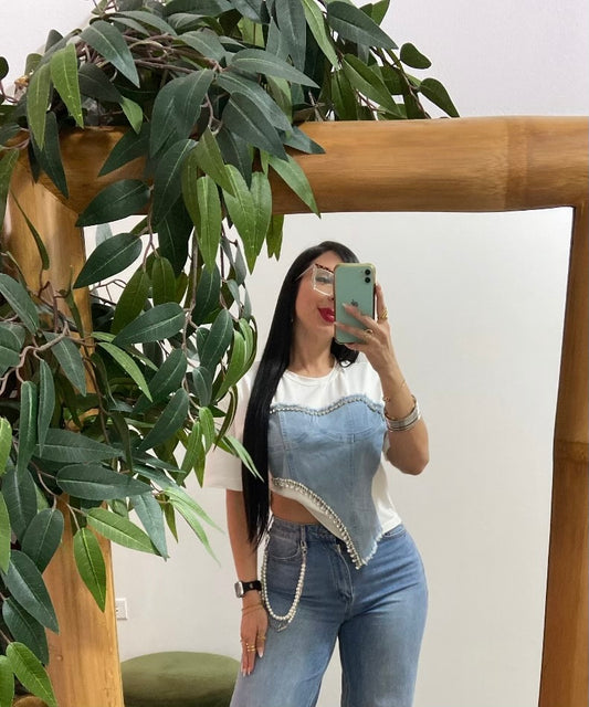 White \ denim t-shirt