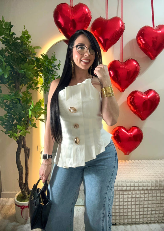 Italian bone white Top