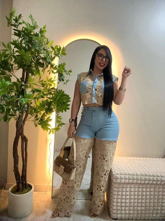 Restock Beige & Denim set