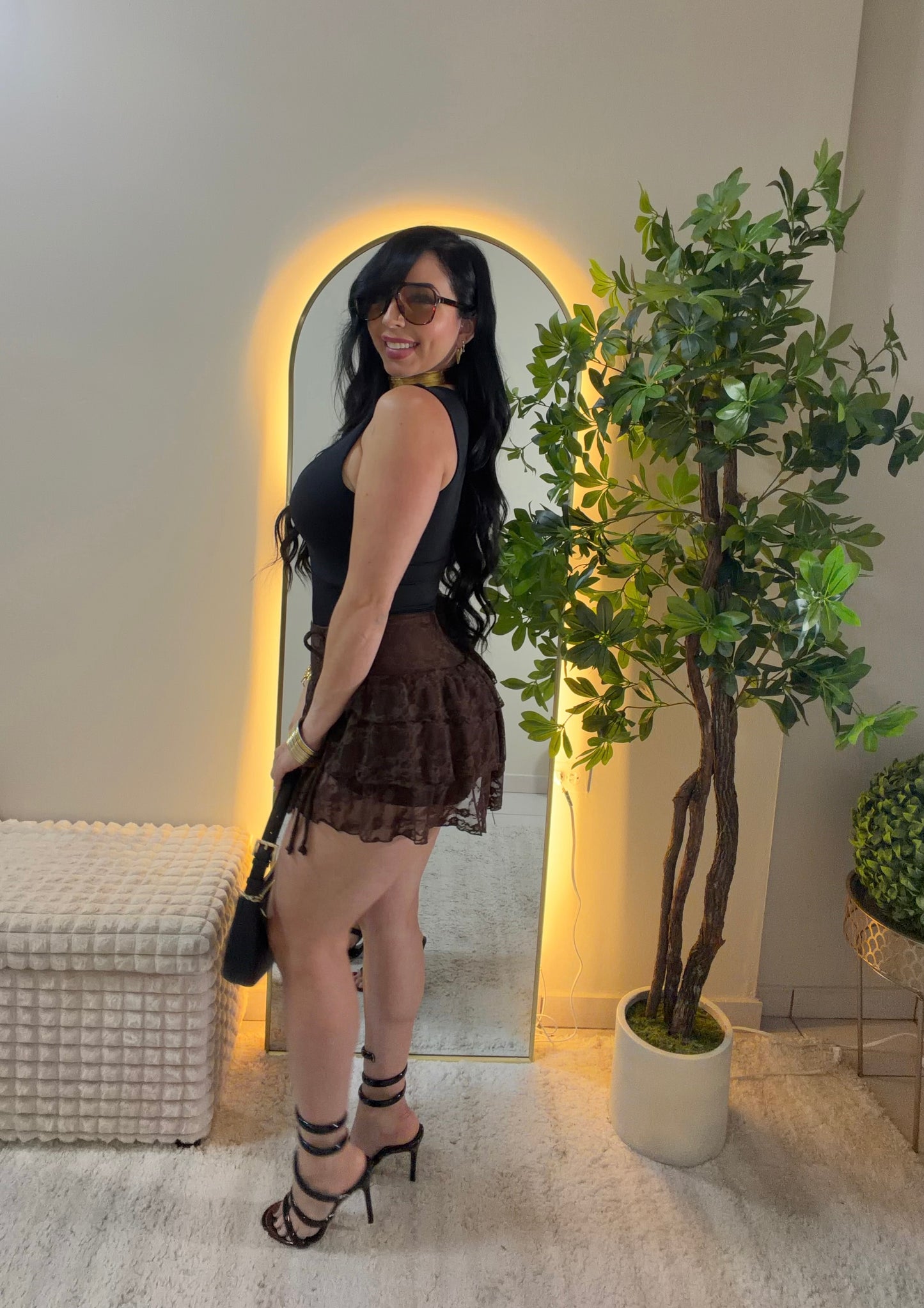 Chocolate Ruffles Skort