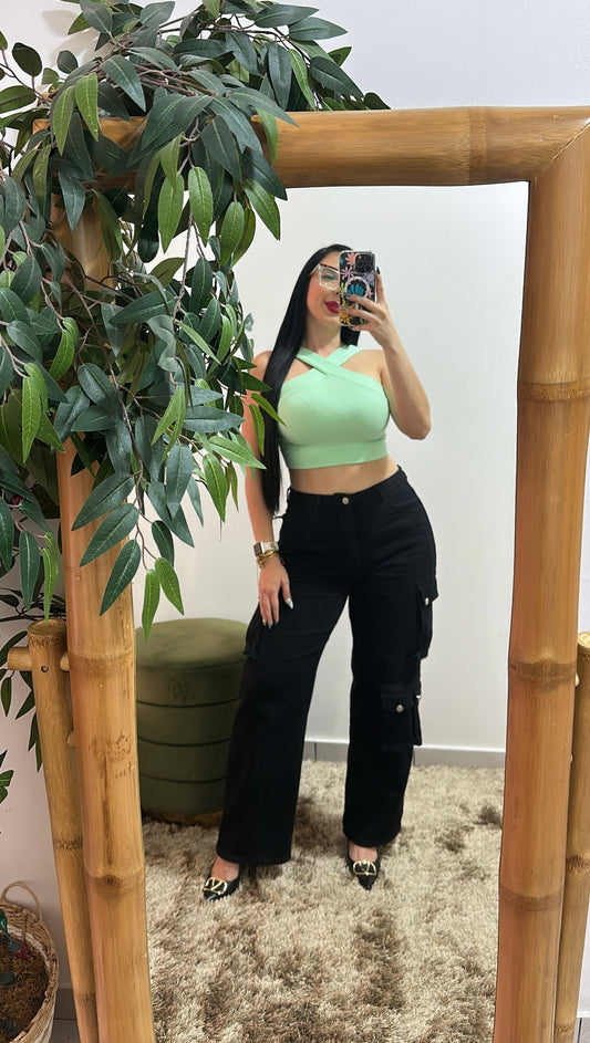 One size mint top