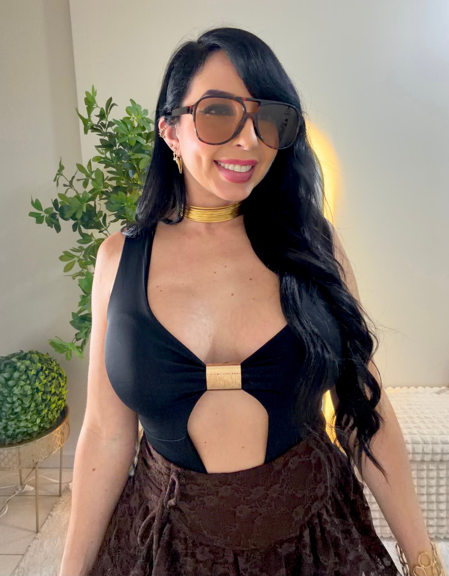 Melina black bodysuit