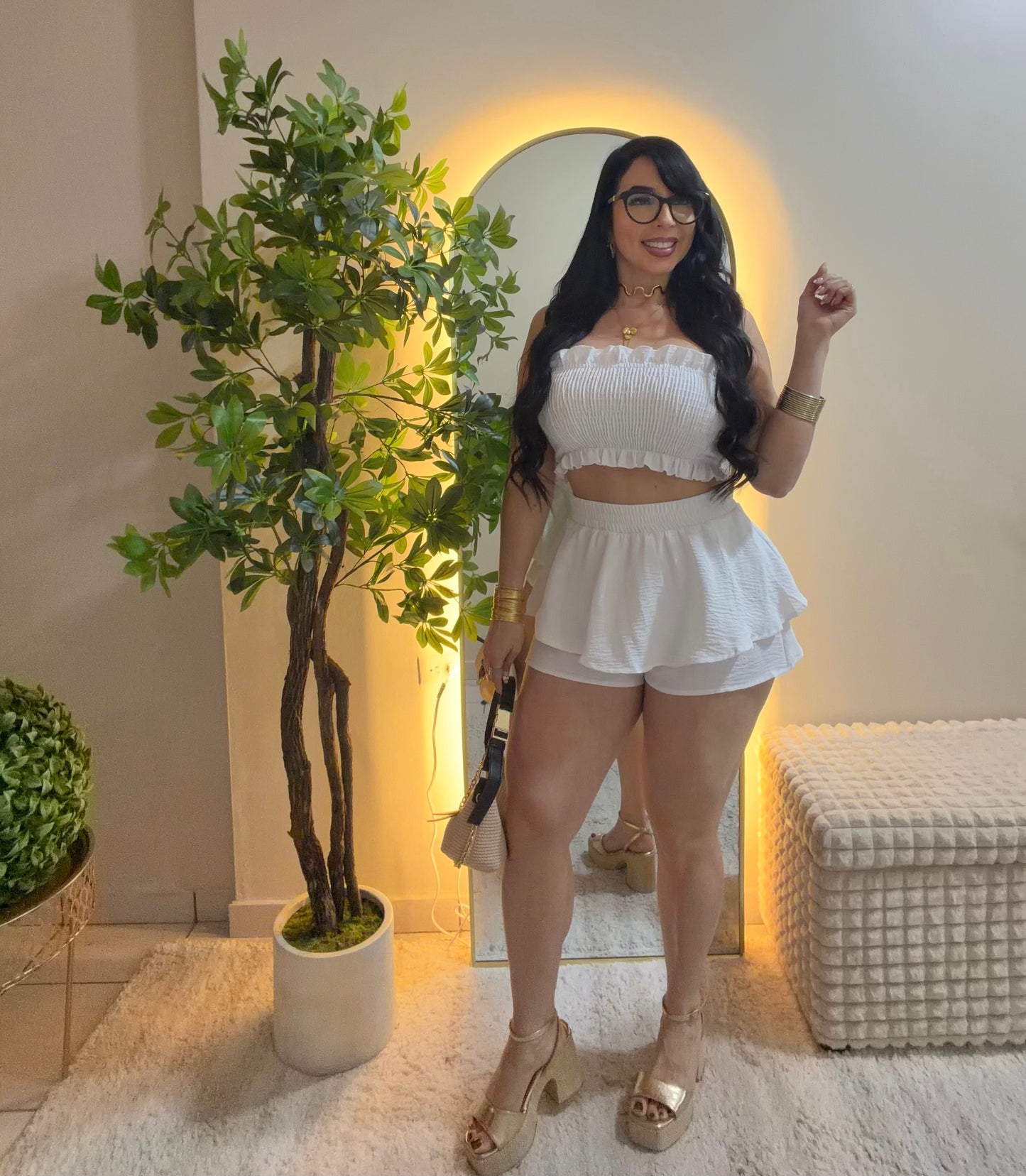 Angel white Skort Set