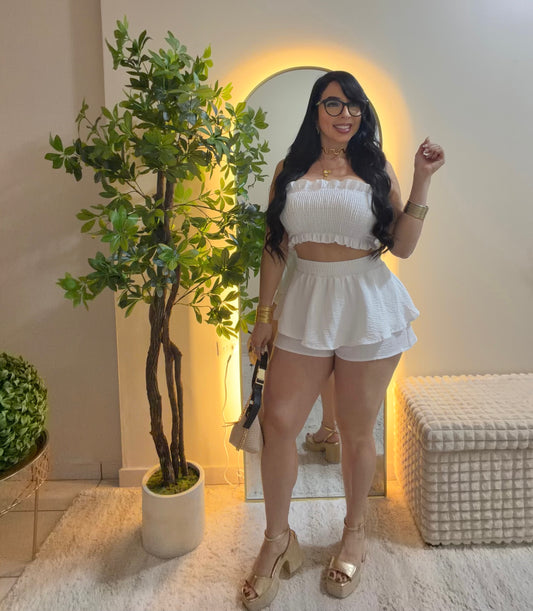 Angel white Skort Set