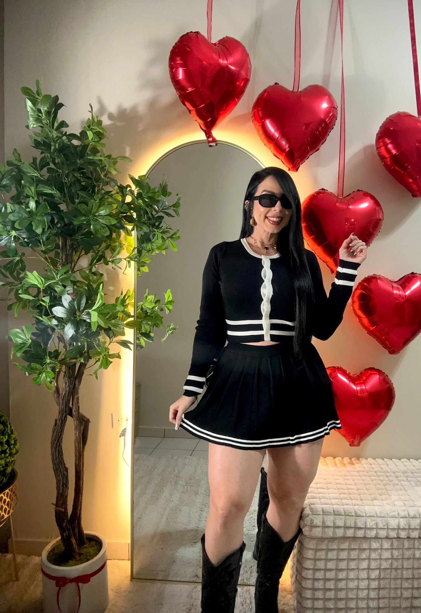 Black Skort set