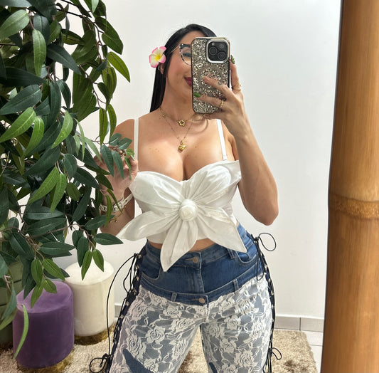 Flower White Bustier