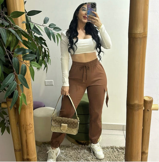 Brown jogger pants