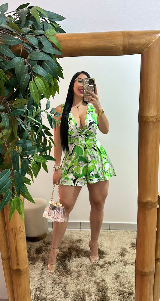 Tropical green romper