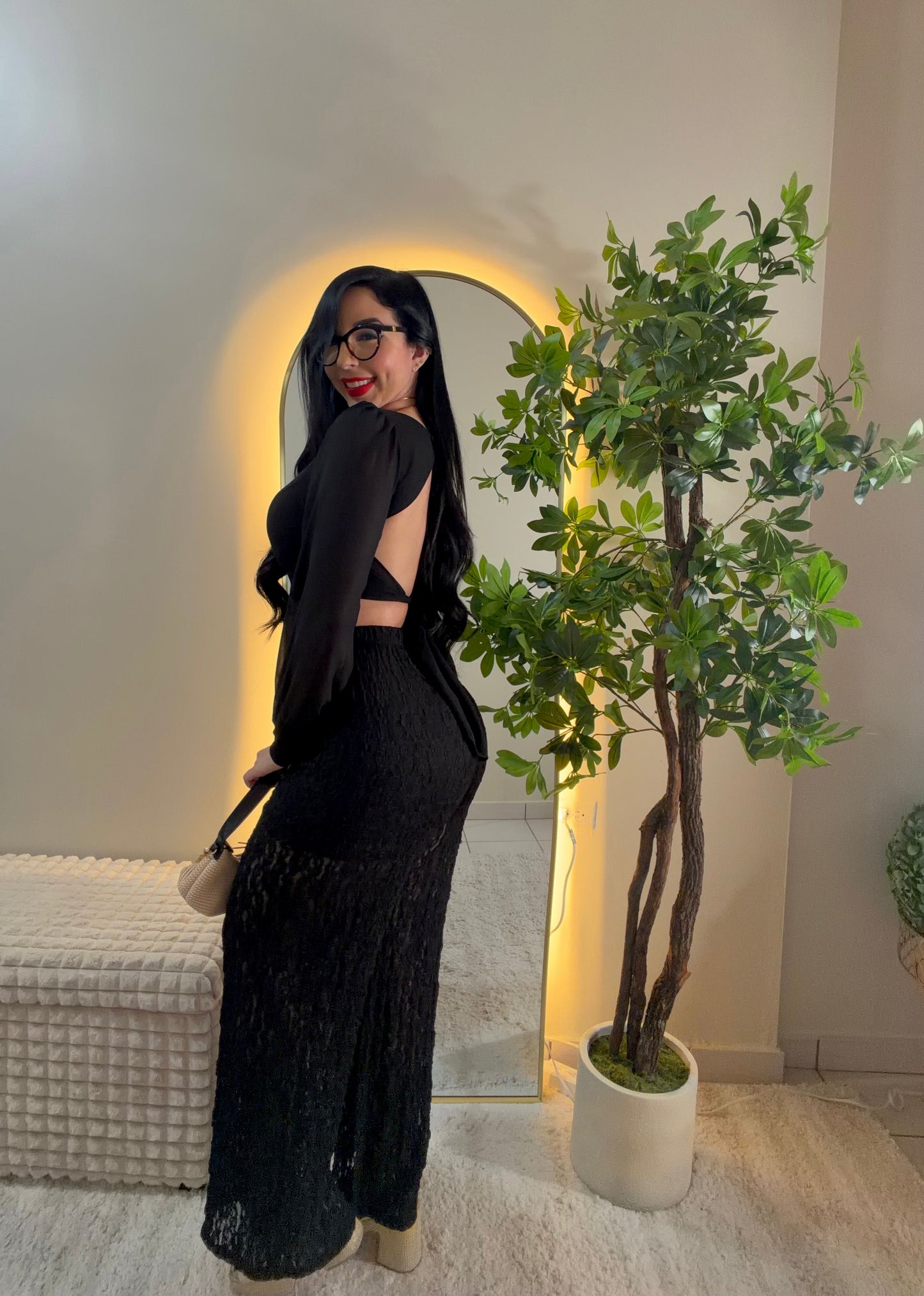 Italian Lace Black Pant