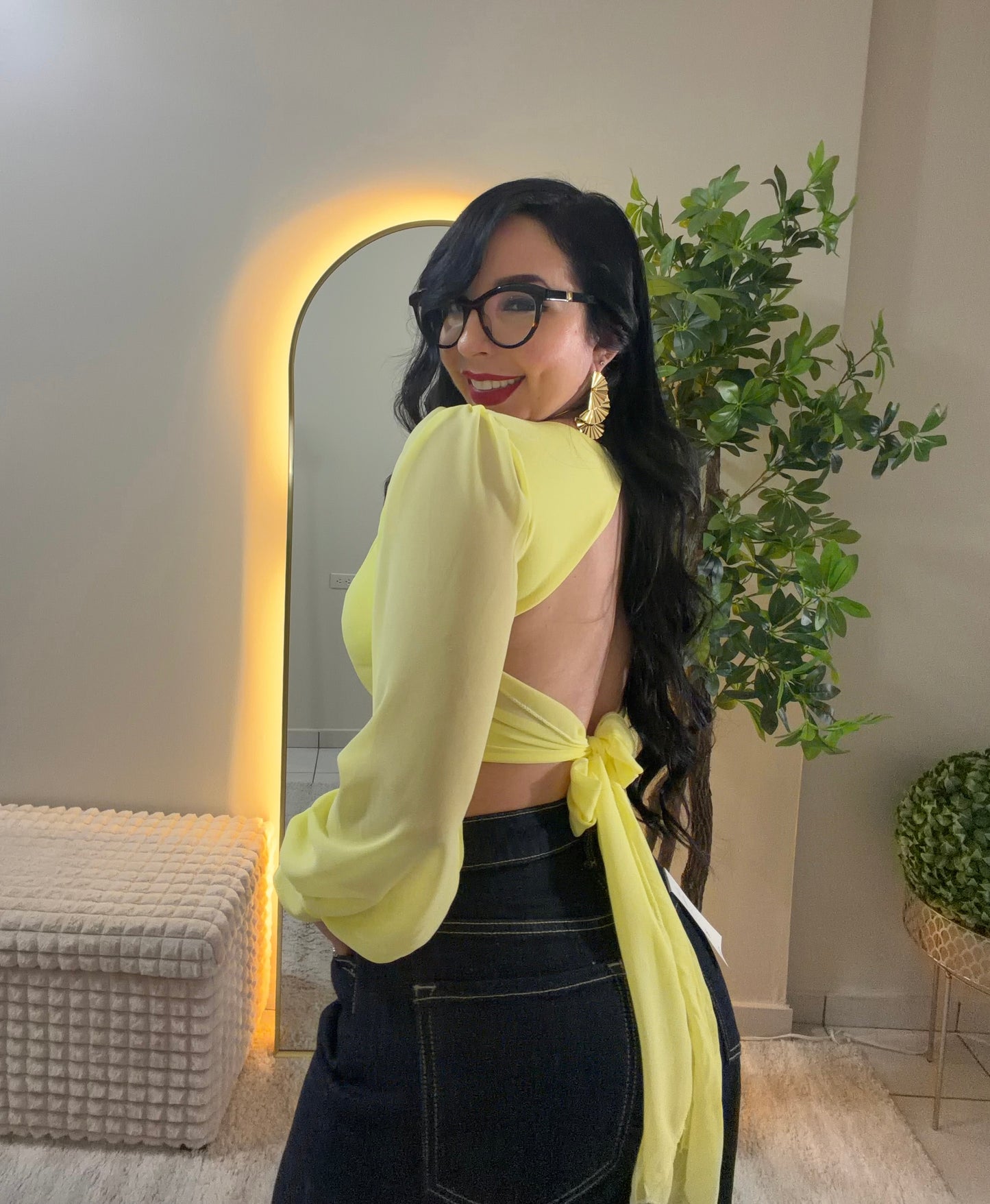 Butter Yellow ITALIAN Crop Top