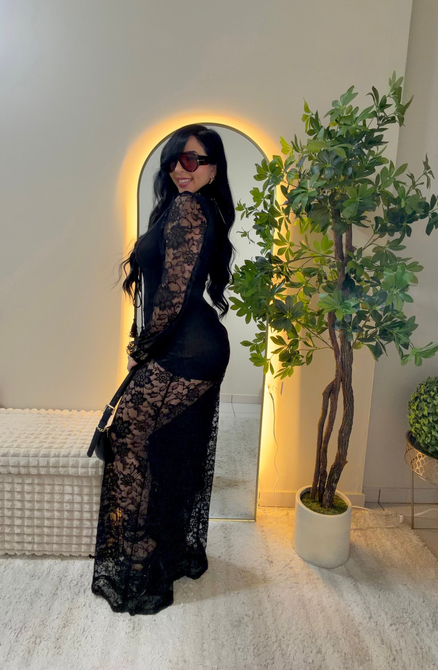 Restock Trending Black Lace Jumpsuit