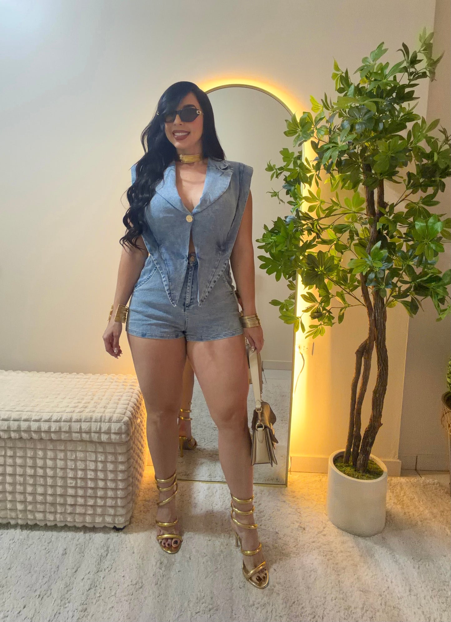 Denim Trending Romper