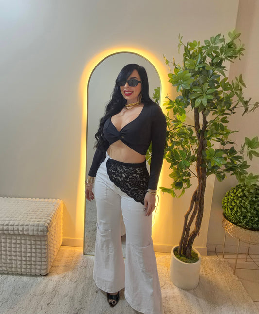 Black Lace Wrap Belt