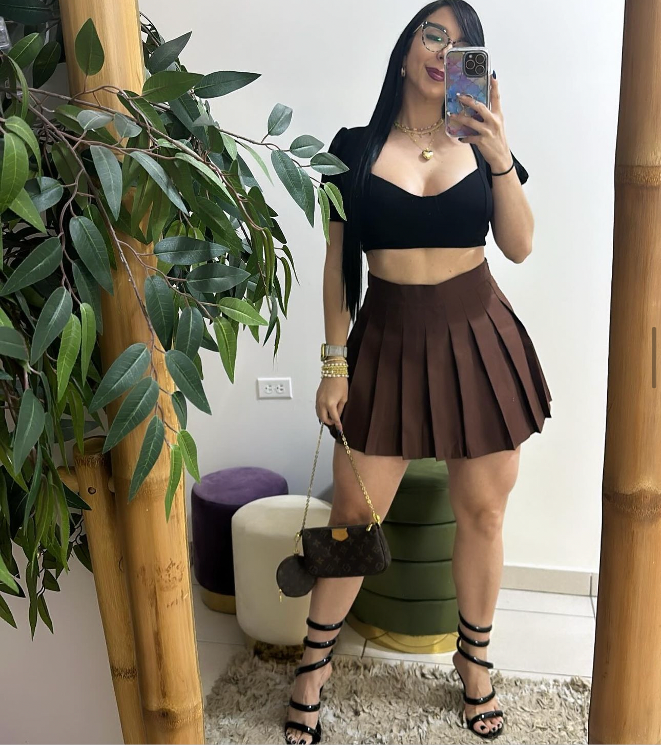 Brown skort