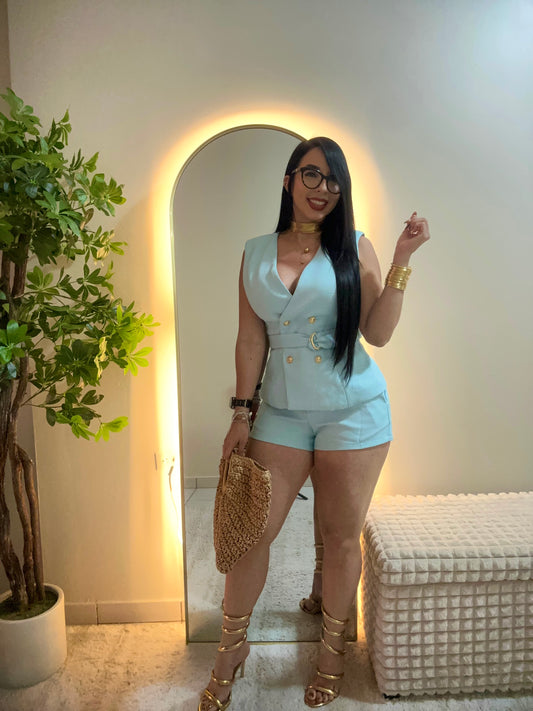 Sky Blue Vest Set